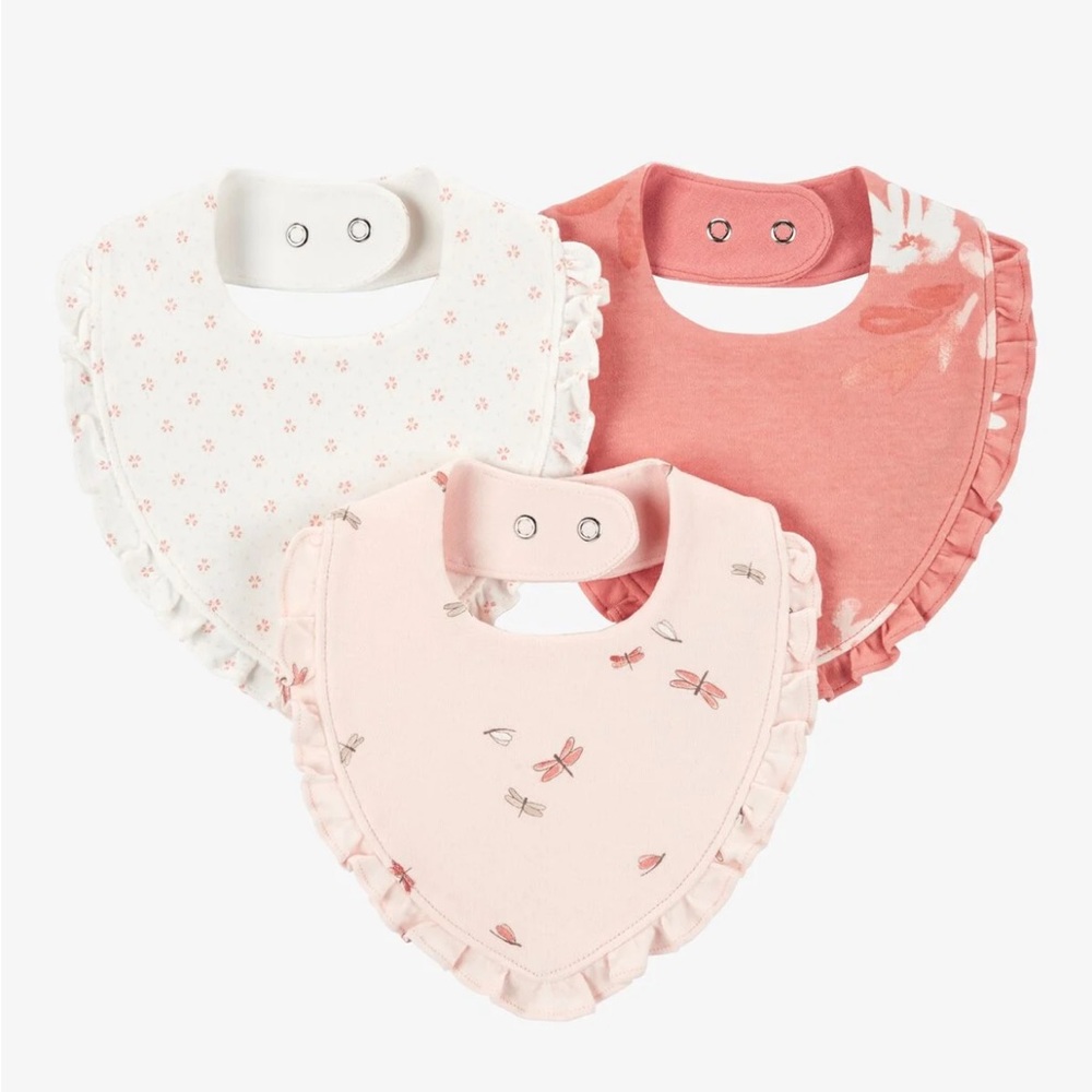 NWT Carter’s Pink and White Baby Bib Set